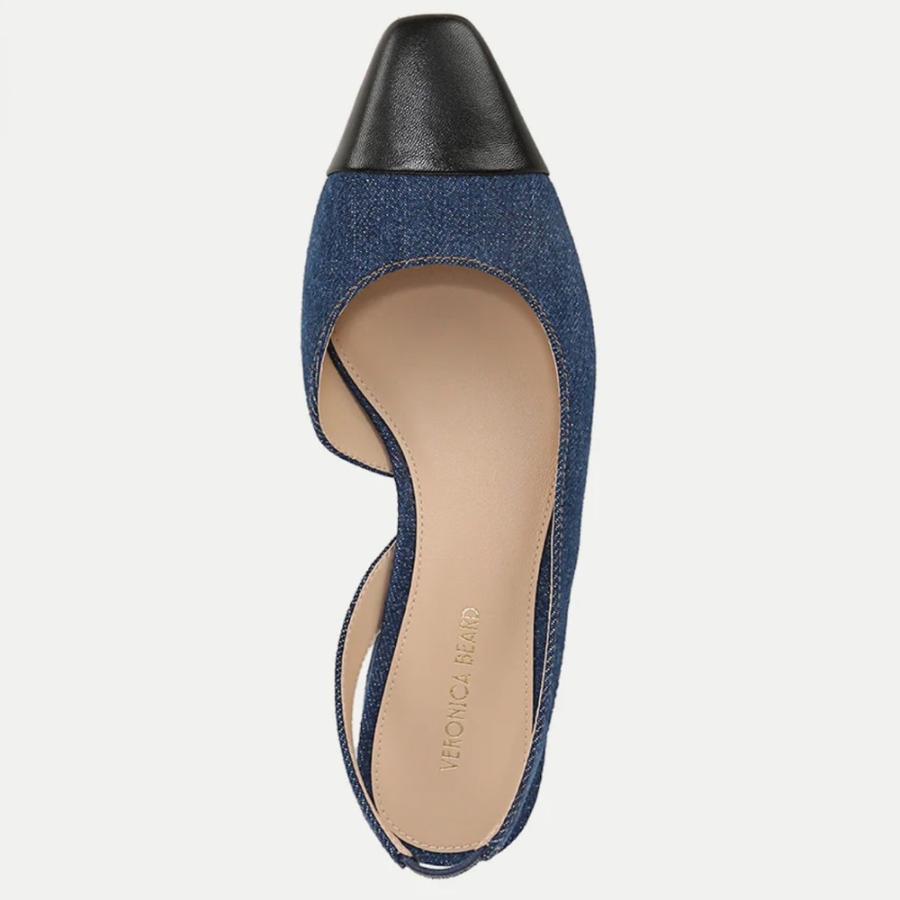 Veronica Beard Cecile Denim Cap-Toe Slingback - Picture 8 of 9